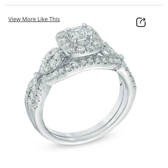 ZALES 1 CARAT TW TWISTED BRIDAL SET - Picture 4 of 6